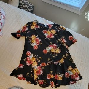 Black floral shirt